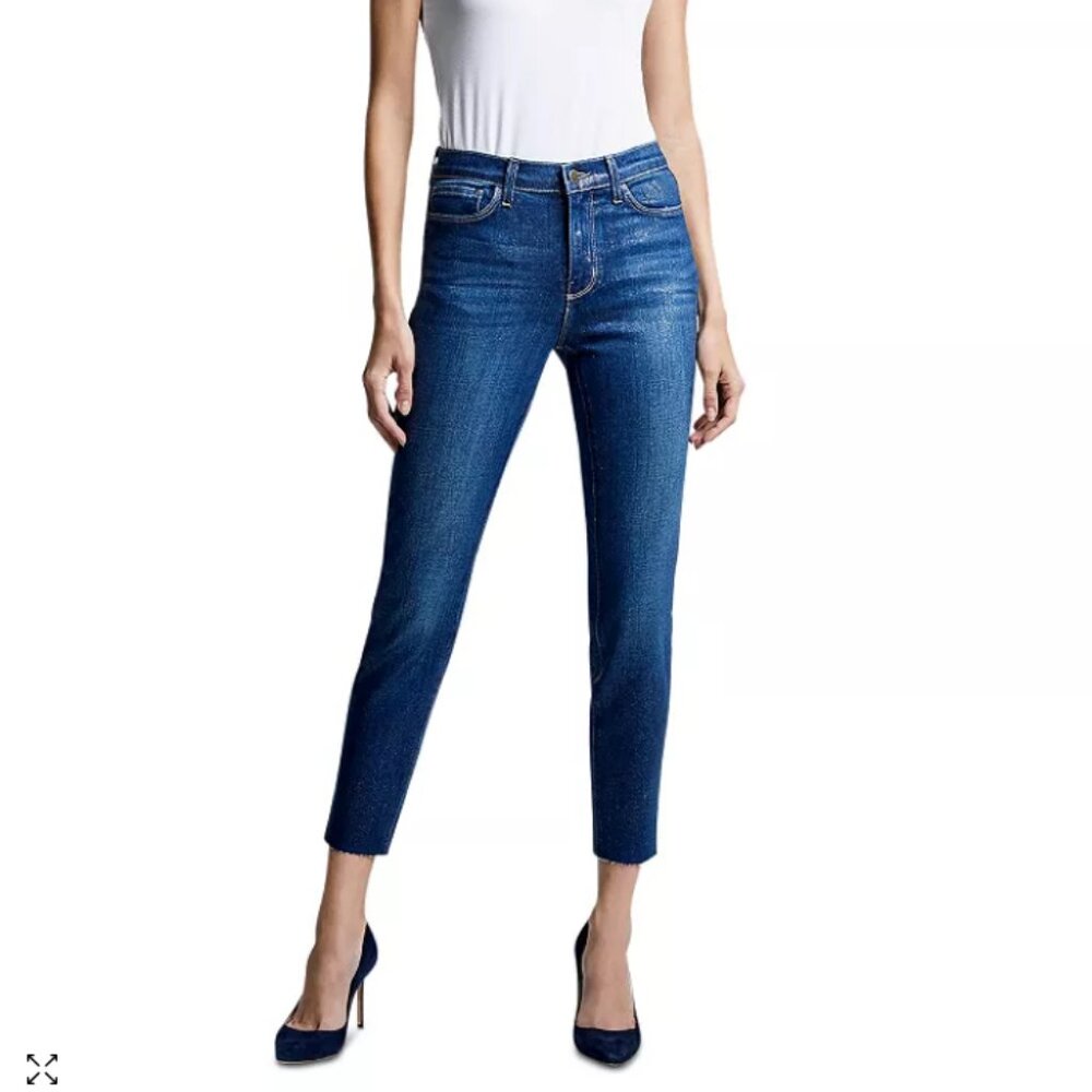 L'AGENCE El Matador French Slim Fit in Fremont w/Gold Glitter Coating